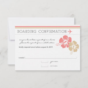 Carte de réponse RSVP pour la carte d'embarquement