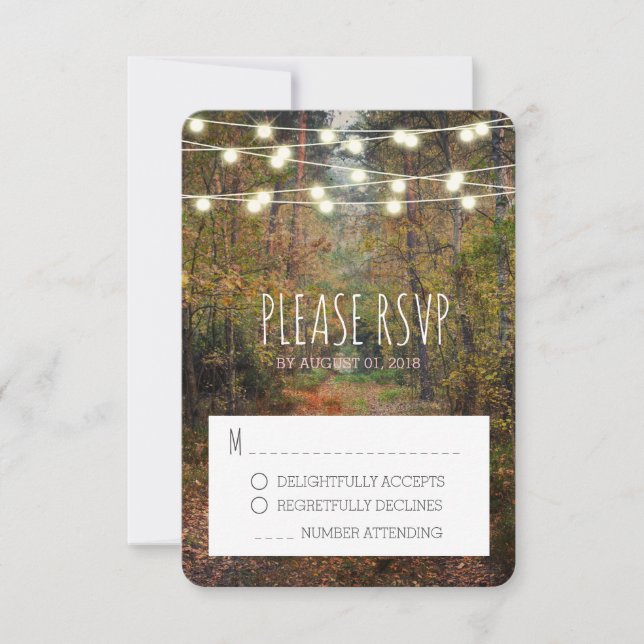 Carte de réponse RSVP pour le mariage des chemins  (Devant)