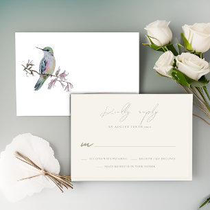 Carte de réponse RSVP pour le mariage des colibris