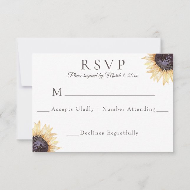Carte de réponse RSVP pour le mariage des fleurs d (Devant)