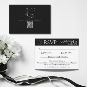 Carte de réponse RSVP pour le mariage des papillon