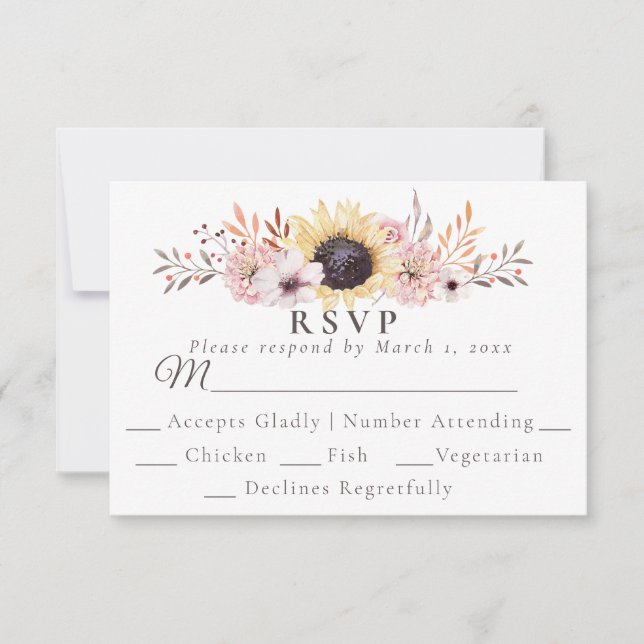 Carte de réponse RSVP pour le mariage des tourneso (Devant)