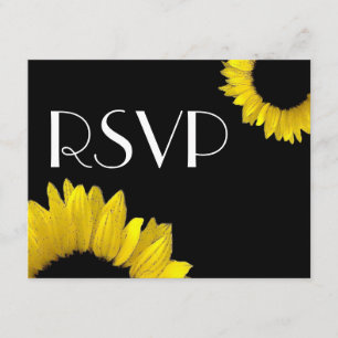 Carte de réponse RSVP pour le mariage du tournesol