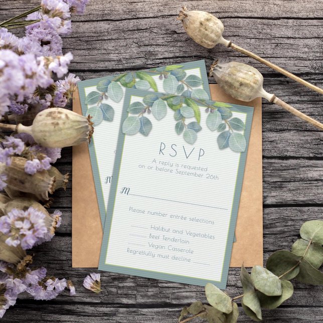 Carte de réponse RSVP pour le menu de mariage à la (Créateur téléchargé)