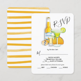 Carte de réponse RSVP pour le menu Tacos Tequila &
