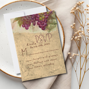 Carte de réponse RSVP pour mariage au vignoble rus
