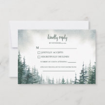 Carte de réponse RSVP pour mariage dans l'arbre de