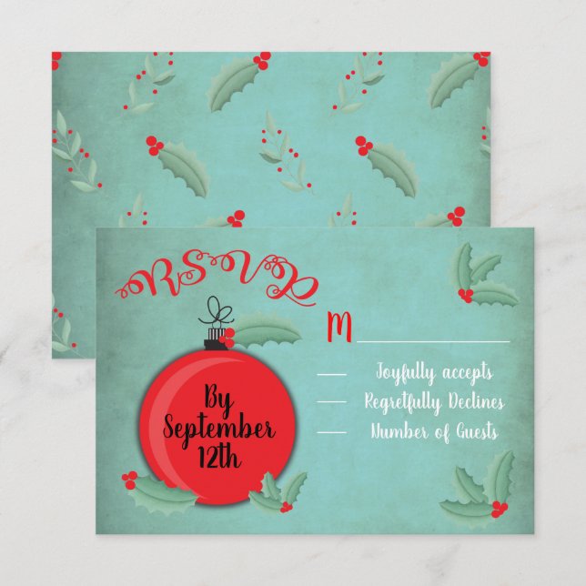 Carte de réponse RSVP pour mariage Manger Boire et (Devant / Derrière)