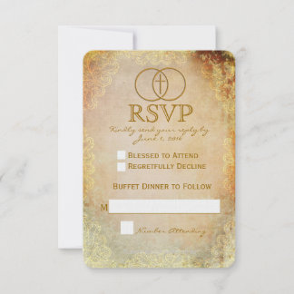 Carte de réponse RSVP pour mariage religieux avec 