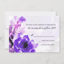 Carte de réponse RSVP pour mariage Rose Pourpre