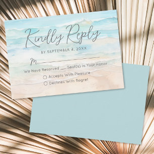 Carte de réponse RSVP pour mariage sur la plage à 