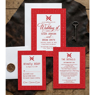 Carte de réponse RSVP pour mariage viking avec run
