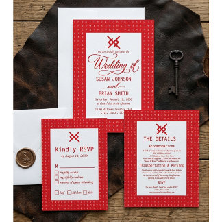 Carte de réponse RSVP pour mariage viking avec run