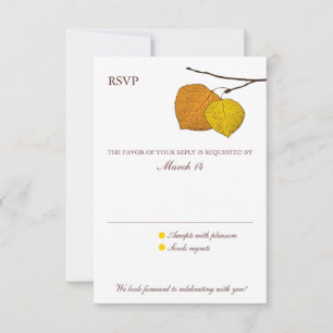 Carte de réponse RSVP pour paire de trembles d'aut