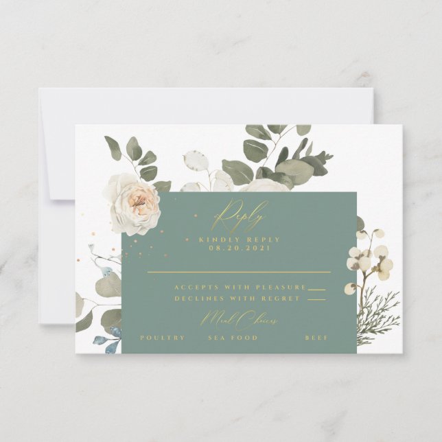 Carte de réponse RSVP RSVP Soft Floral Botanical G (Devant)
