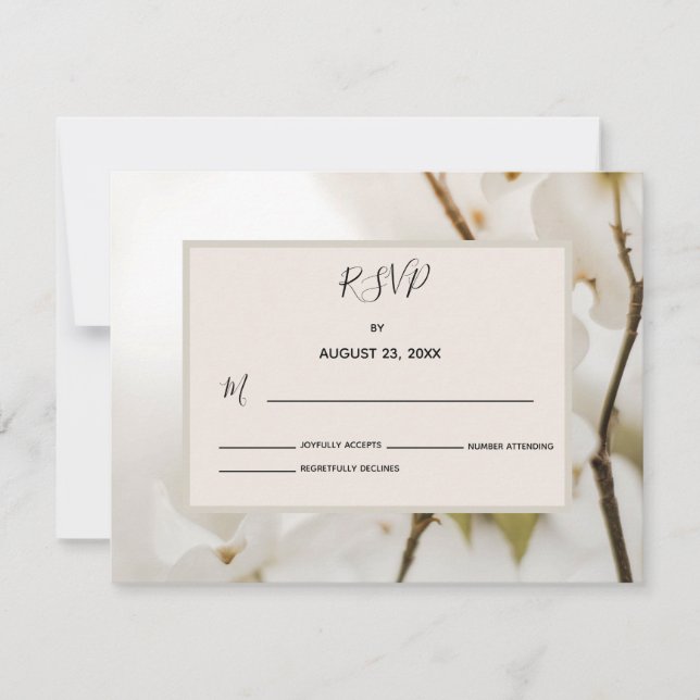Carte de réponse RSVP Soft Floral Wedal (Devant)