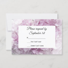 Carte de réponse RSVP Soft Pink Hydrangea Wedding