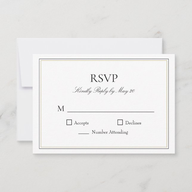 Carte de réponse RSVP standard simple (Devant)