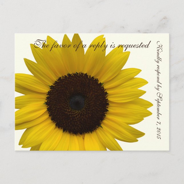Carte de réponse RSVP Sunflower Pays (Devant)