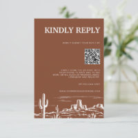 Carte de réponse RSVP Terracotta Western Desert