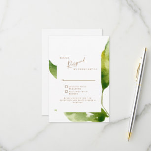 Carte de réponse RSVP Touches de feuillage printan