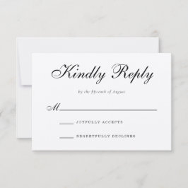 Carte de réponse RSVP traditionnelle de mariage fo