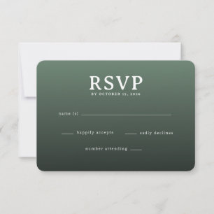 Carte de réponse RSVP Vert Élégant