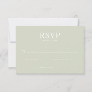 Carte de réponse RSVP Vert Éteint Élégant