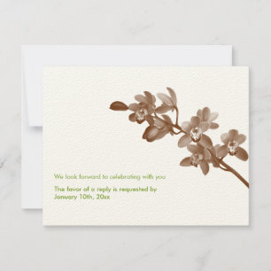 Carte de réponse RSVP verte écrue moderne pour mar