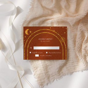 Carte de réponse RSVP vintage Stars célestes Lune