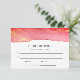 Carte de réponse RSVP Viva Magenta Modern Wedding