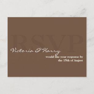 Carte de réponse simple mariage Espresso brown RSV