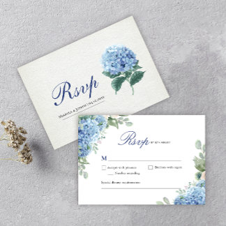 Carte de réponse SINI Blue Hydrangea