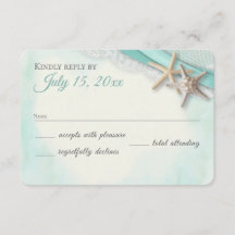 Carte de réponse Starfish et Lace Vintage Beach