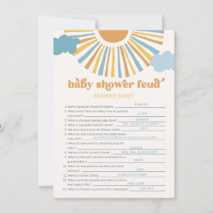 Carte de réponse Sun Baby shower Feud Game