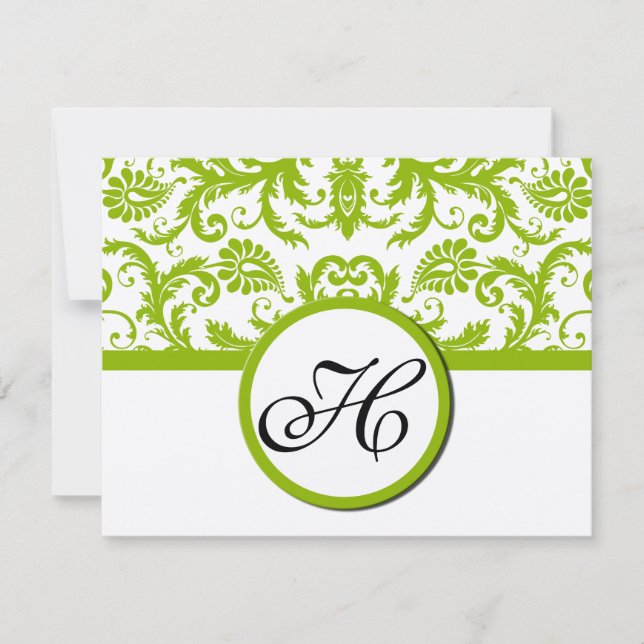 Carte de réponse verte Apple - Texte côté mat (Devant)