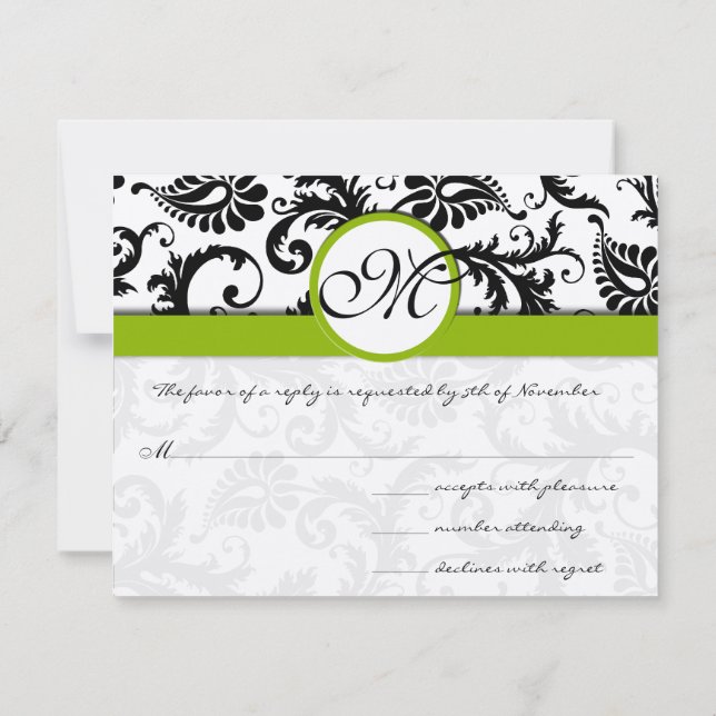 Carte de réponse verte Apple - Texte côté mat (Dos)