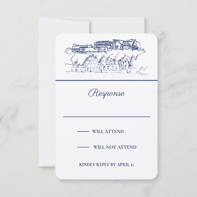 Carte de réponse verticale Chattanooga Toile Navy (Devant)