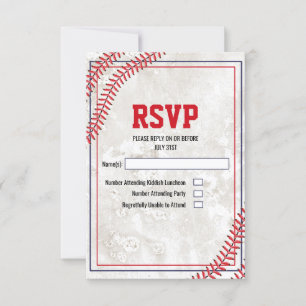 Carte de réponse vintage baseball grunge