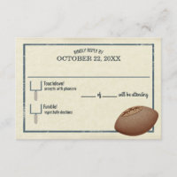Carte de réponse vintage Football Pass Bar Mitzvah