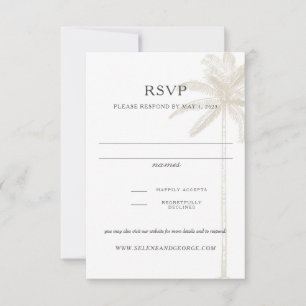 Carte de réponse Vintage Palm Tree de type neutre