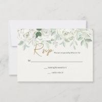 Carte de réponse White Roses
