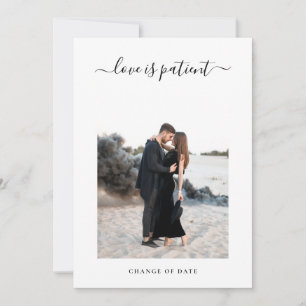 Carte de report de date de mariage minimaliste ave