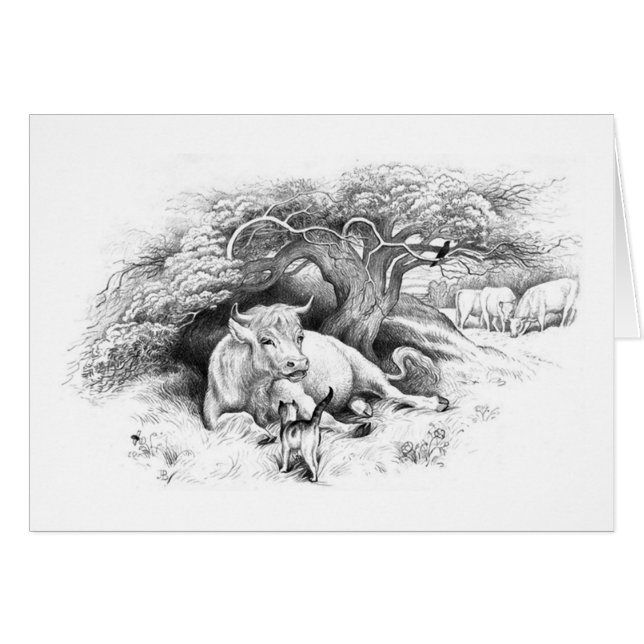 Carte de repos de la vache (Devant horizontal)