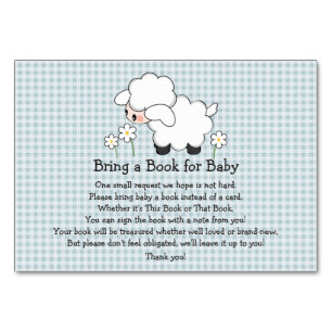 CARTE DE REQUÊTE DU BABY SHOWER EN AGNEAU BLEU EN