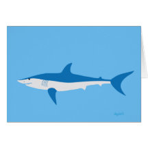 Carte de requin Mako très bleu