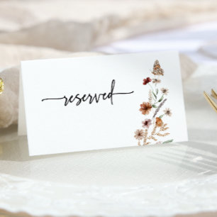 Carte de réservation de mariage bohème aux fleurs
