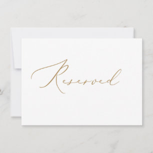 Carte de réservation de mariage élégante en or