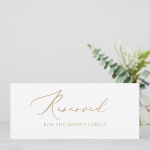 Carte de réservation élégante de mariage en or