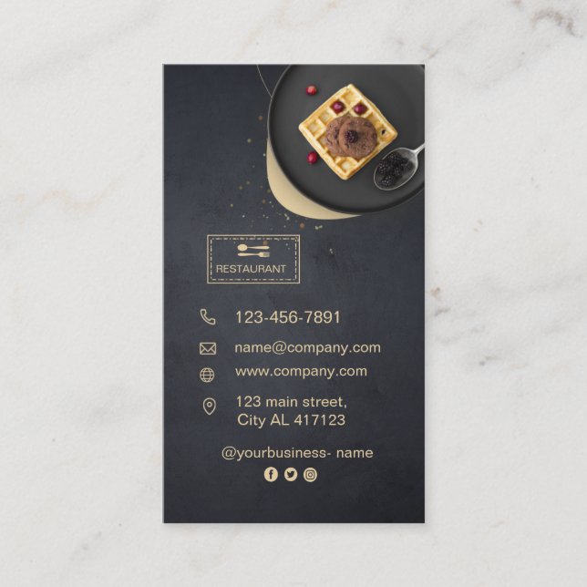 Carte de restaurant personnalisée | Photo moderne  (Devant)